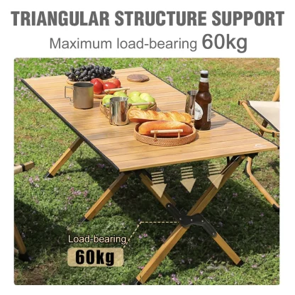 Folding Camping Table Aluminum Alloy Outdoor Roll-Up Table with Storage Bag - Image 3