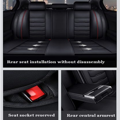 Classic Universal PU Leather Car Seat Covers Full Set Fit with BYD All Model SEAL, ATTO3, DOLPHIN Destroyer High Back Car Seat Protector - Image 5