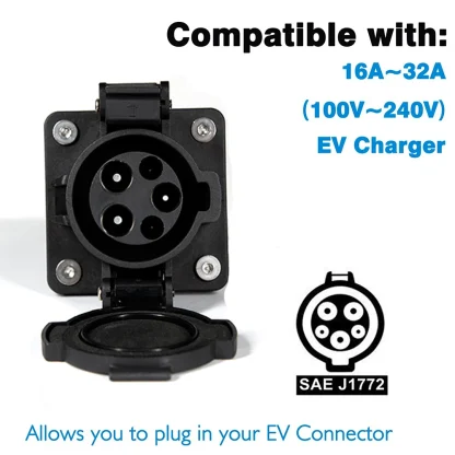 220V SAE J1772 Type1 Socket To NEMA 5-15/5-20 EV Charger Adapter With 0.2M Cable for E-Bike/Scooter/One wheel - Image 2