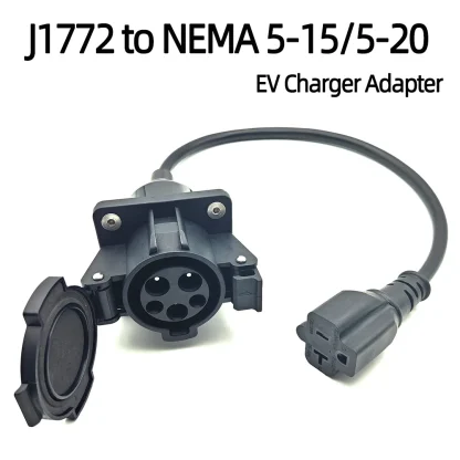 220V SAE J1772 Type1 Socket To NEMA 5-15/5-20 EV Charger Adapter With 0.2M Cable for E-Bike/Scooter/One wheel